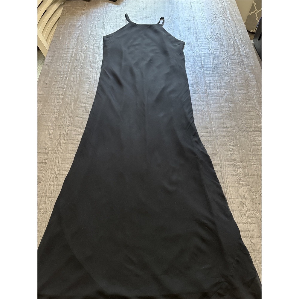 Vintage Express Silk‎ Maxi Dress Compagnie Internationale Black Elegant Simple